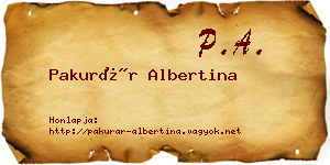 Pakurár Albertina névjegykártya